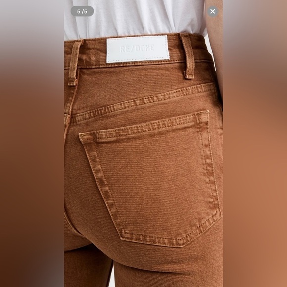 REDONE 70s Straight Leg Jeans in Terracotta Brown, Women's 23 - Picture 4 of 11